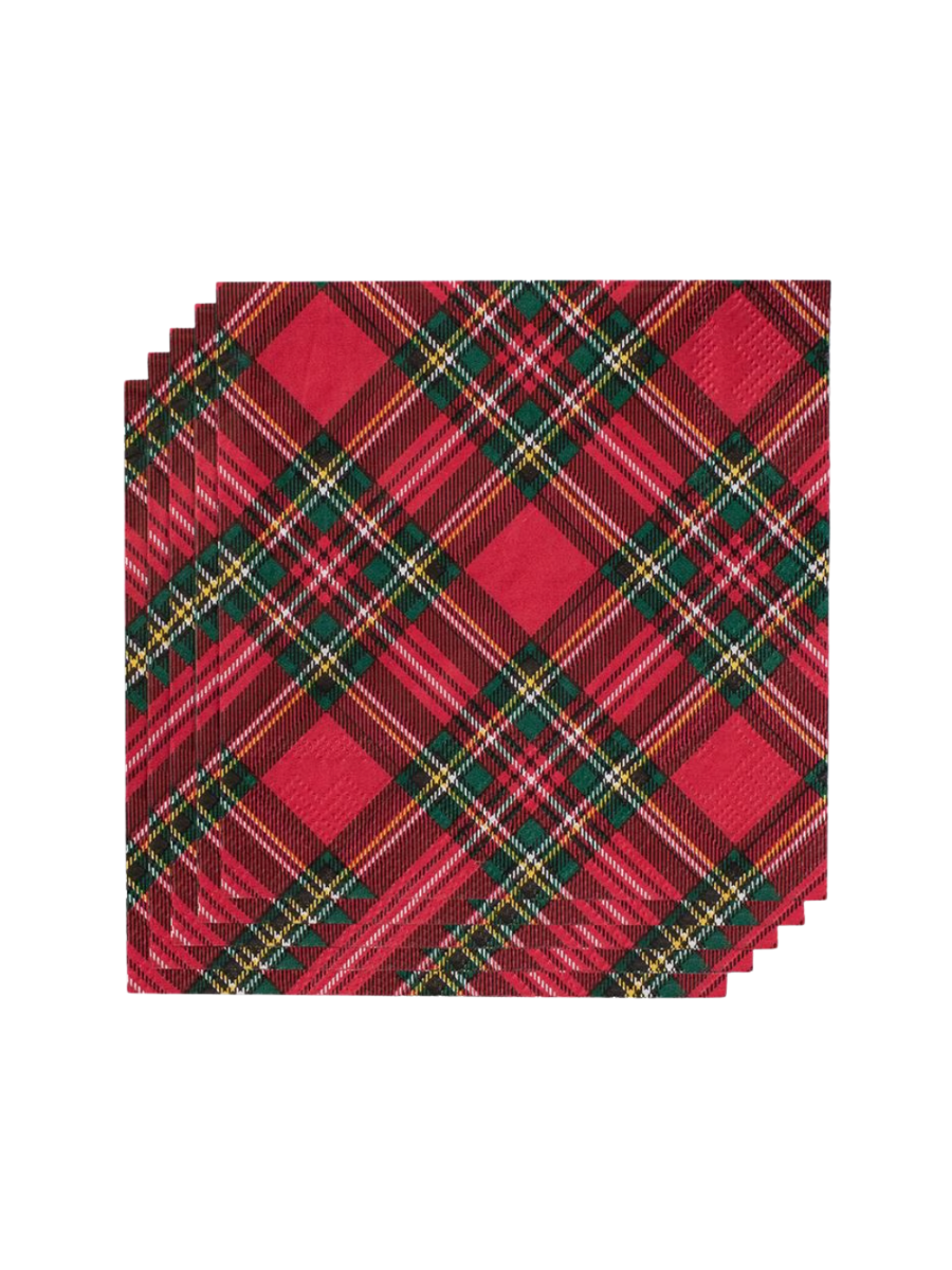 swig christmas plaid cocktail napkins entertaining jincy's 