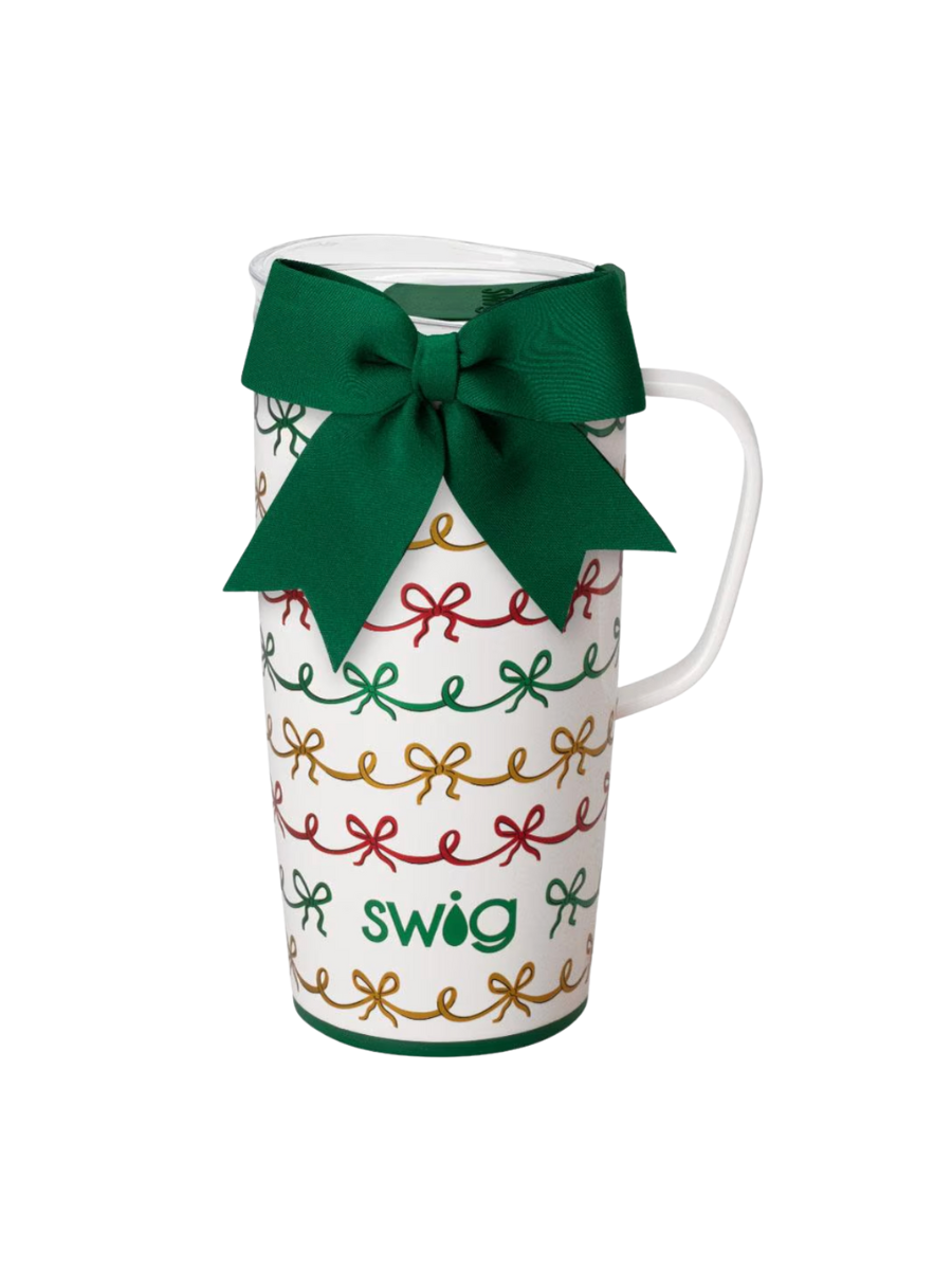 Swig | 22 oz Travel Mug - Christmas Bows