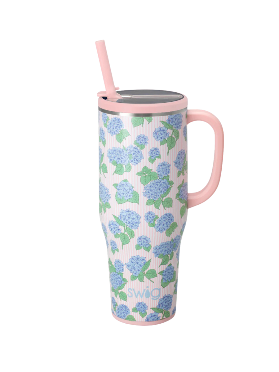 Swig | 40 oz Mega Mug - Hydrangeas