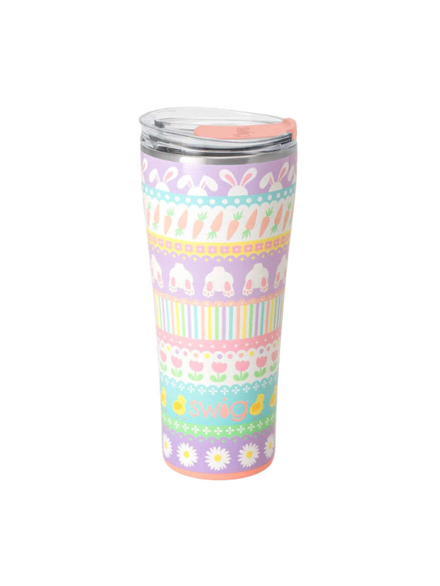 Swig 32oz Tumbler Bunny Trail Easter Carrot chick Flower Cup Women's Gift Easter Basket Jincy's 