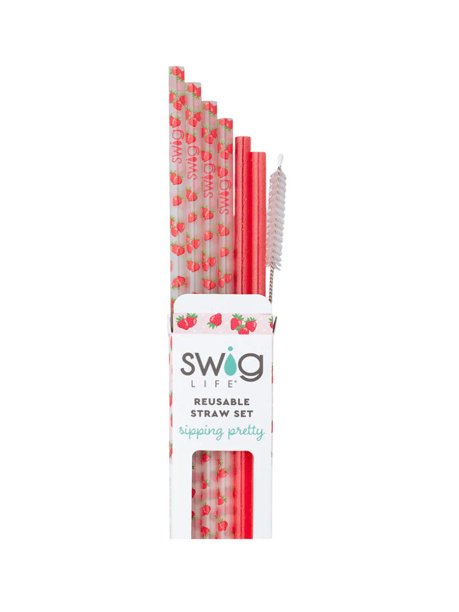 Swig | Reusable Straw Set - Strawberry Shortcake