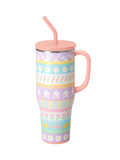 Swig 30oz Mega Mug Bunny Trail Cup Tumbler Bunny Carrot floral Stripe Easter Basket Women's Gift Jincy's Boutique