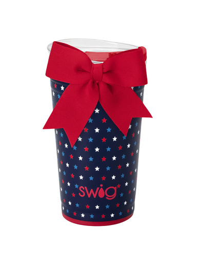 swig oh my stars party cup 24 oz red white blue stars removable bow lid womens gift jincy's