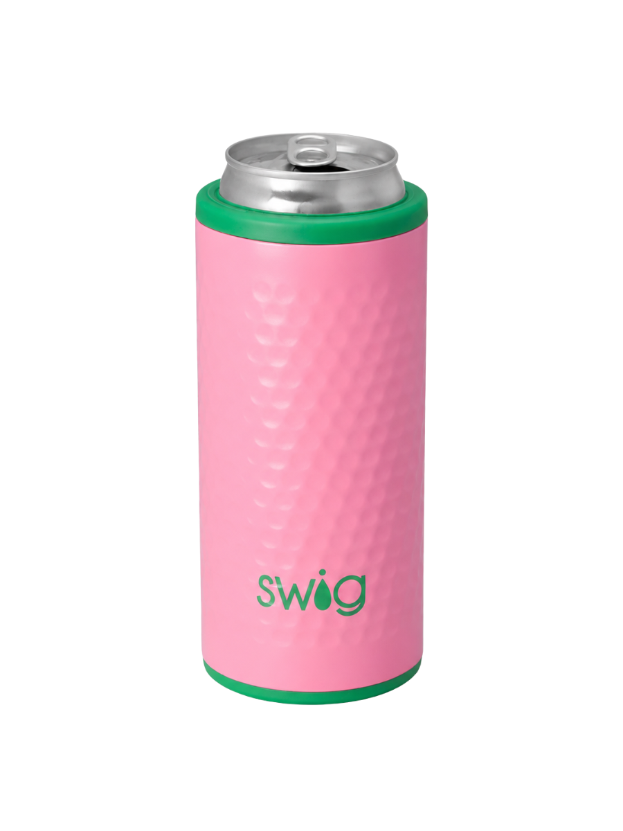 Swig | Pink Golf Ball Skinny Can Cooler 12oz
