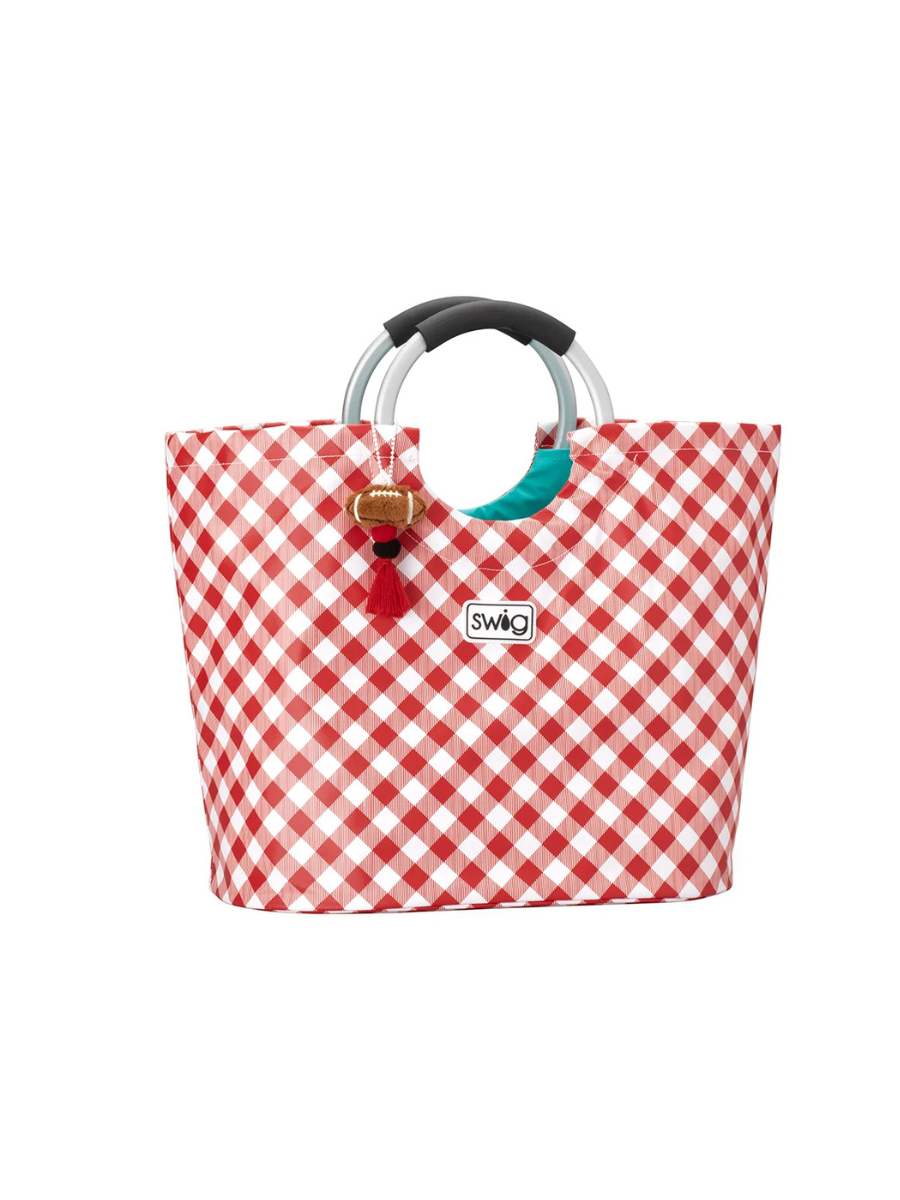 Swig | Loopi Tote Bag - Gameday Gingham Red/Black