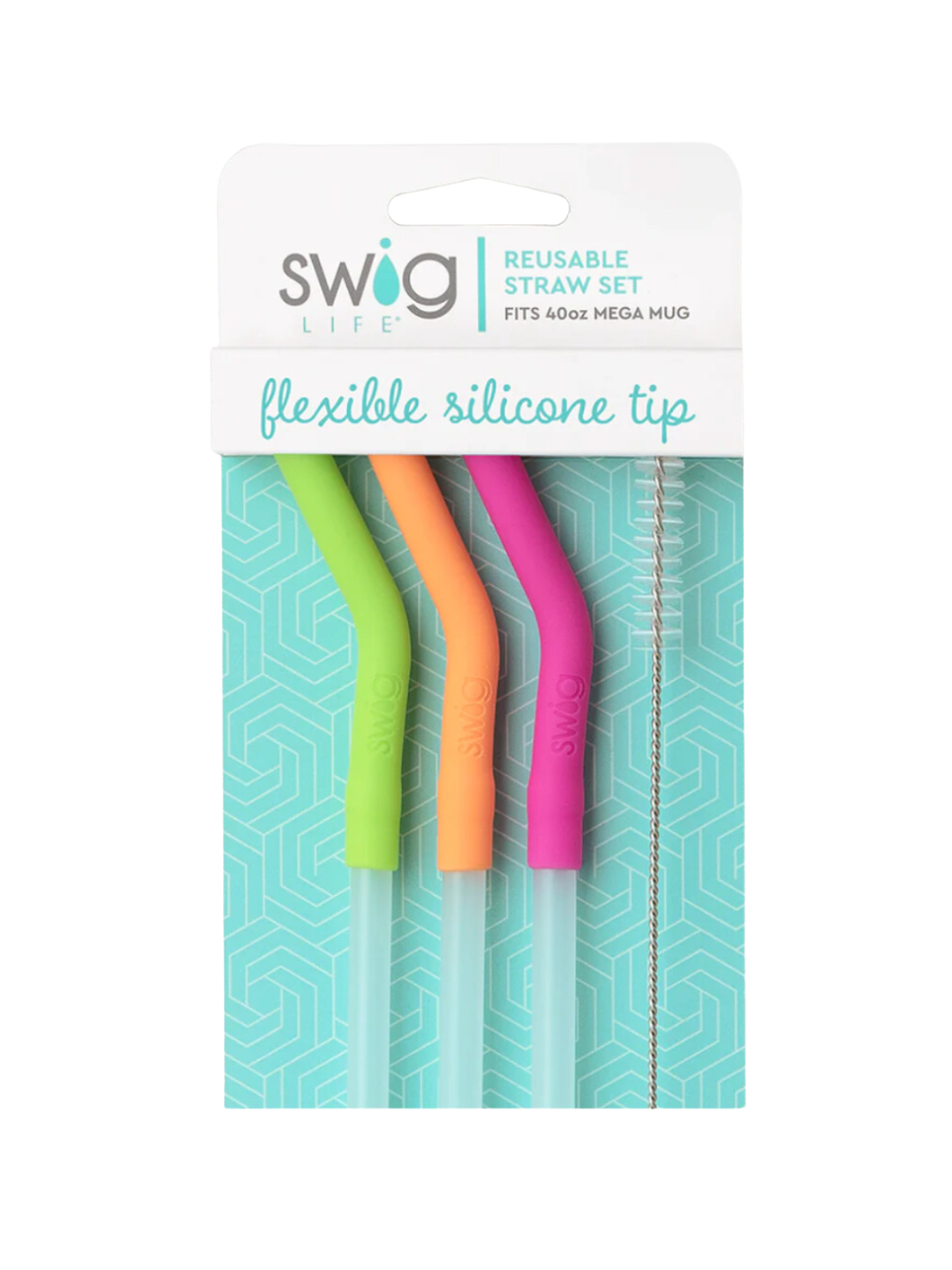 Swig | Neon Lime/Orange/Berry Straw Set