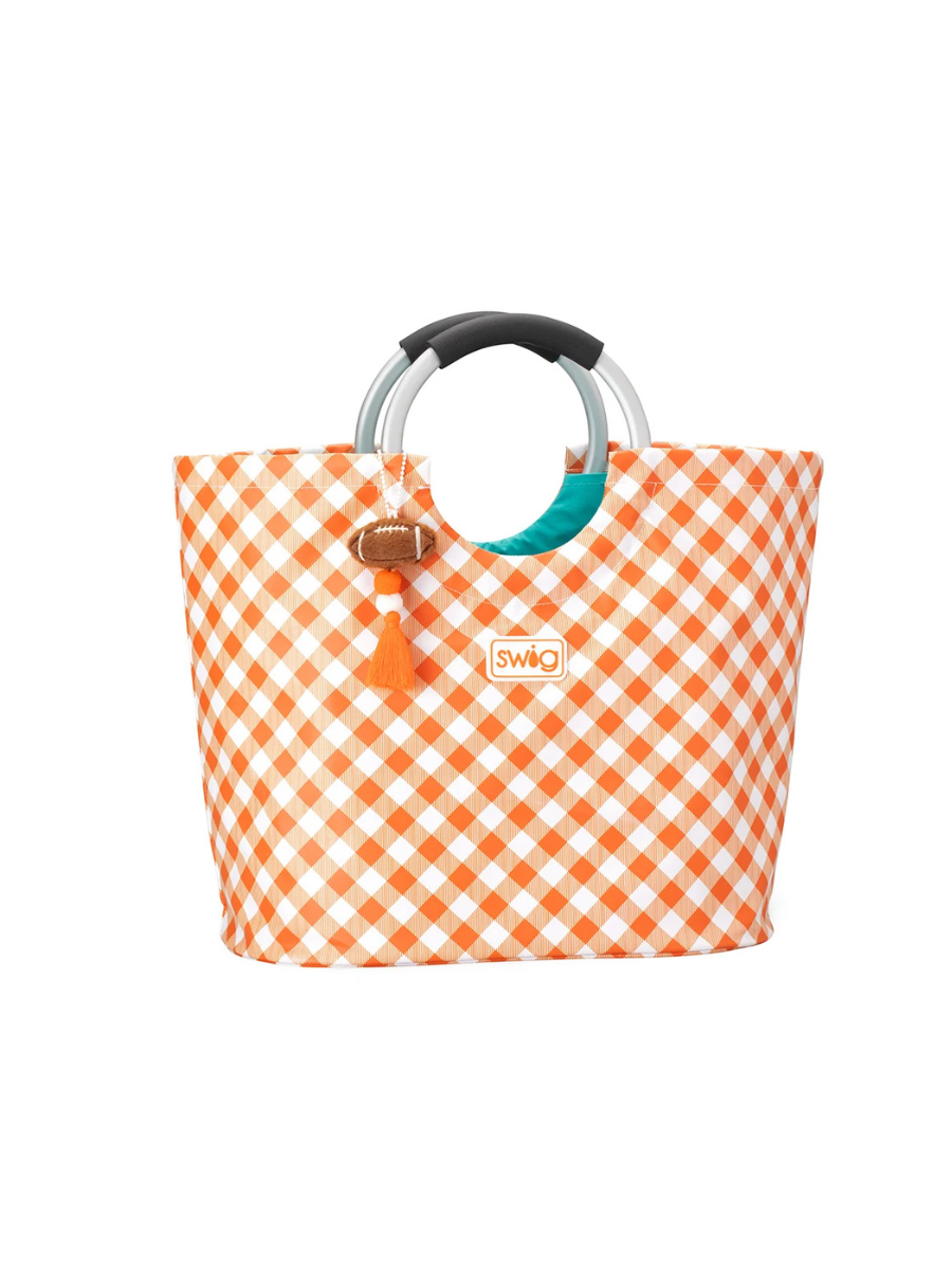 Swig | Loopi Tote Bag - Gameday Gingham Orange