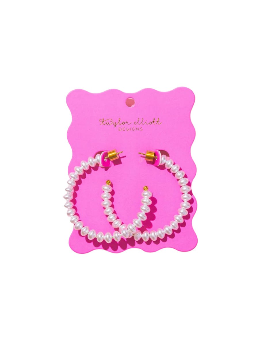 TAYLOR ELLIOTT DESIGNS | Charlotte Pearl Hoop Earrings