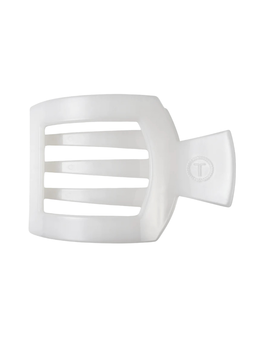 TELETIES | Flat Square Clip - Coconut White - Large