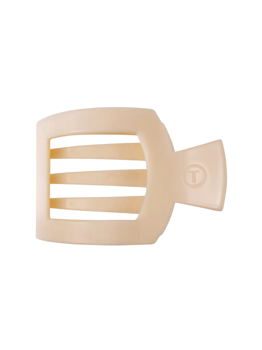 TELETIES | Flat Square Clip - Almond Beige - Small