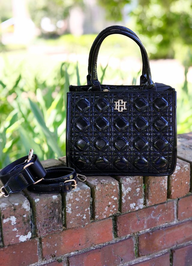 Caroline Hill | Ricky Tote - Black Patent LQ