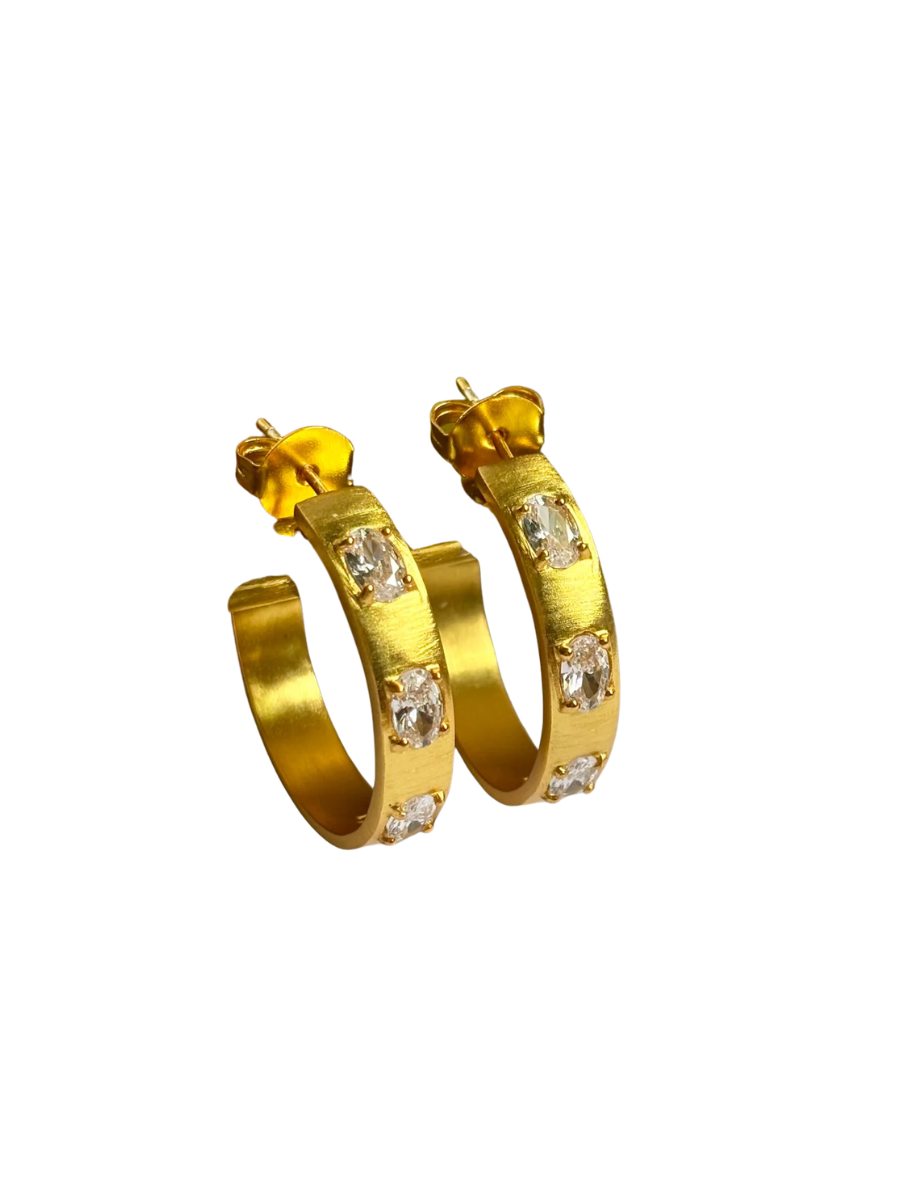 Tatum James | Tinley Hoop Earrings - Cubic Zirconia