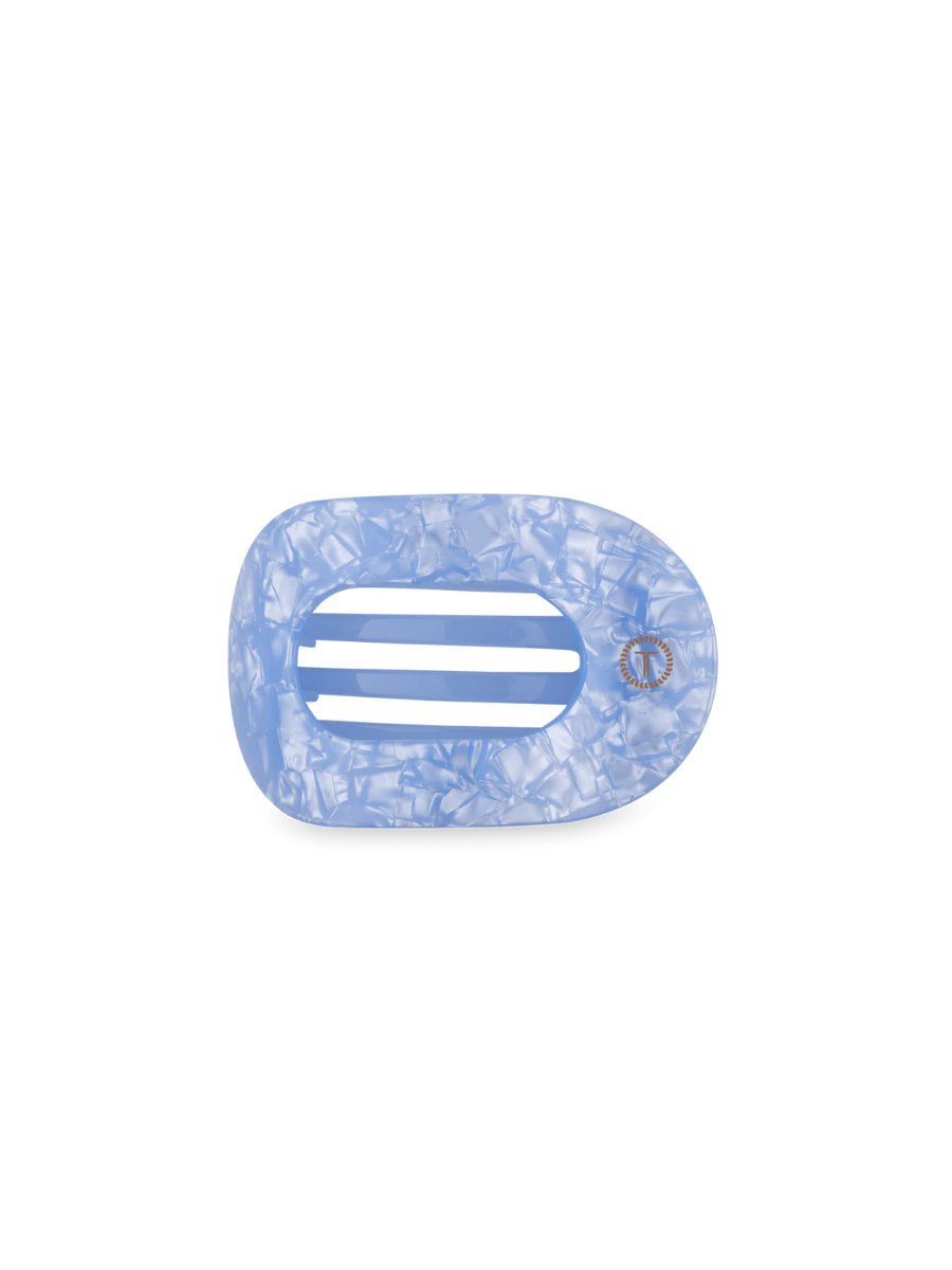 TELETIES | Medium Flat Round Hair Clip - Blue Lagoon
