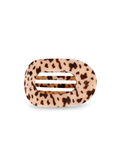 TELETIES | Large Flat Round Hair Clip - Blonde Tortoise