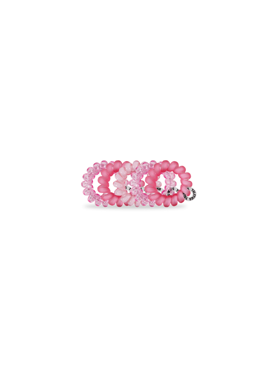 TELETIES | Nylon Tiny Hair Ties - Pretty In Pink