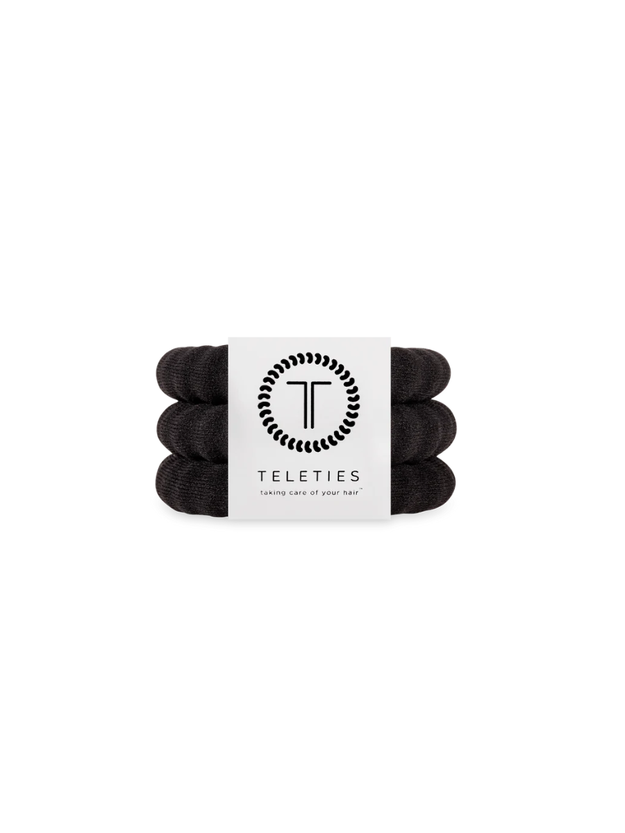 TELETIES | Large Nylon Hair Ties - Jet Black
