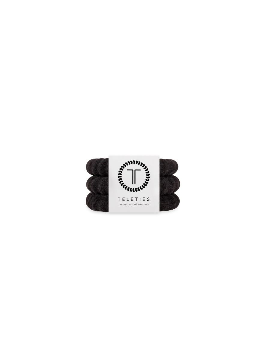 TELETIES | Small Nylon Hair Ties - Jet Black