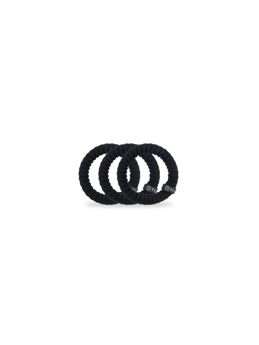 TELETIES | Small Nylon Hair Ties - Jet Black