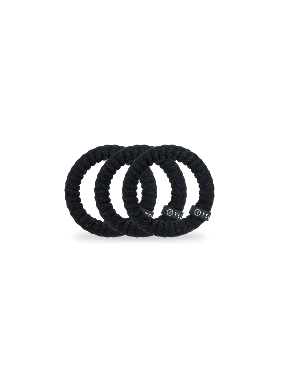 TELETIES | Large Nylon Hair Ties - Jet Black