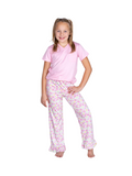YOUTH Tulip Fields Ruffle Sleep Pants Girl's Pants Floral Flower White Elastic Waist Jincy's Gift