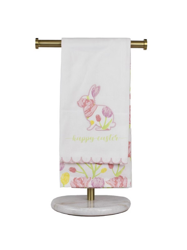 Tulip Fields Hand Towels Flower Easter Bunny Kitchen Bathroom Towels Floral Scallop Pink, Yellow, Purple, Green Women's Gift Jincy's