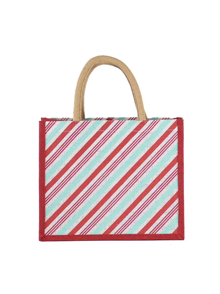 Christmas Candy Stripe Gift Tote