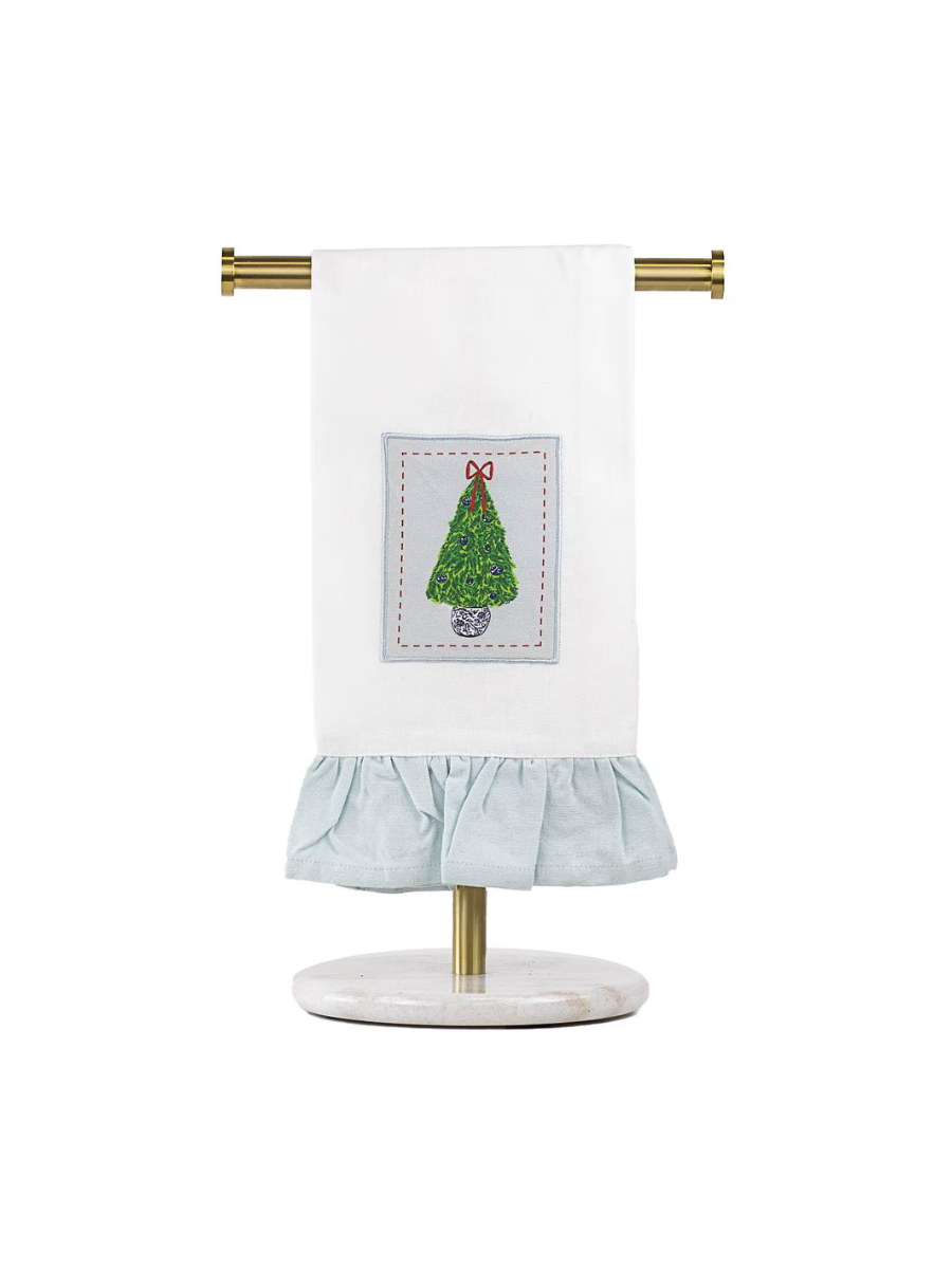 Christmas Topiary Ruffle Hand Towel