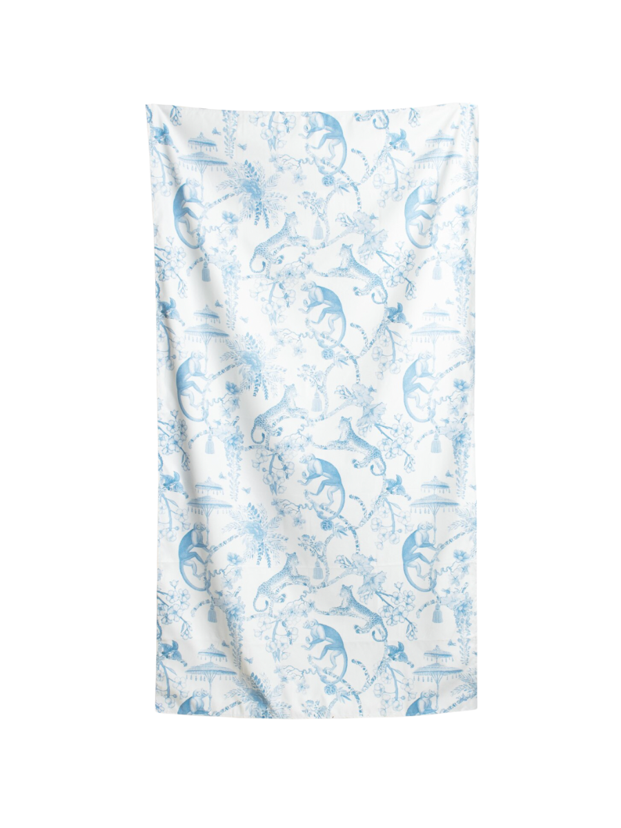 Giant Beach Towel Borneo blue white animals fun summer gifts women jincy's