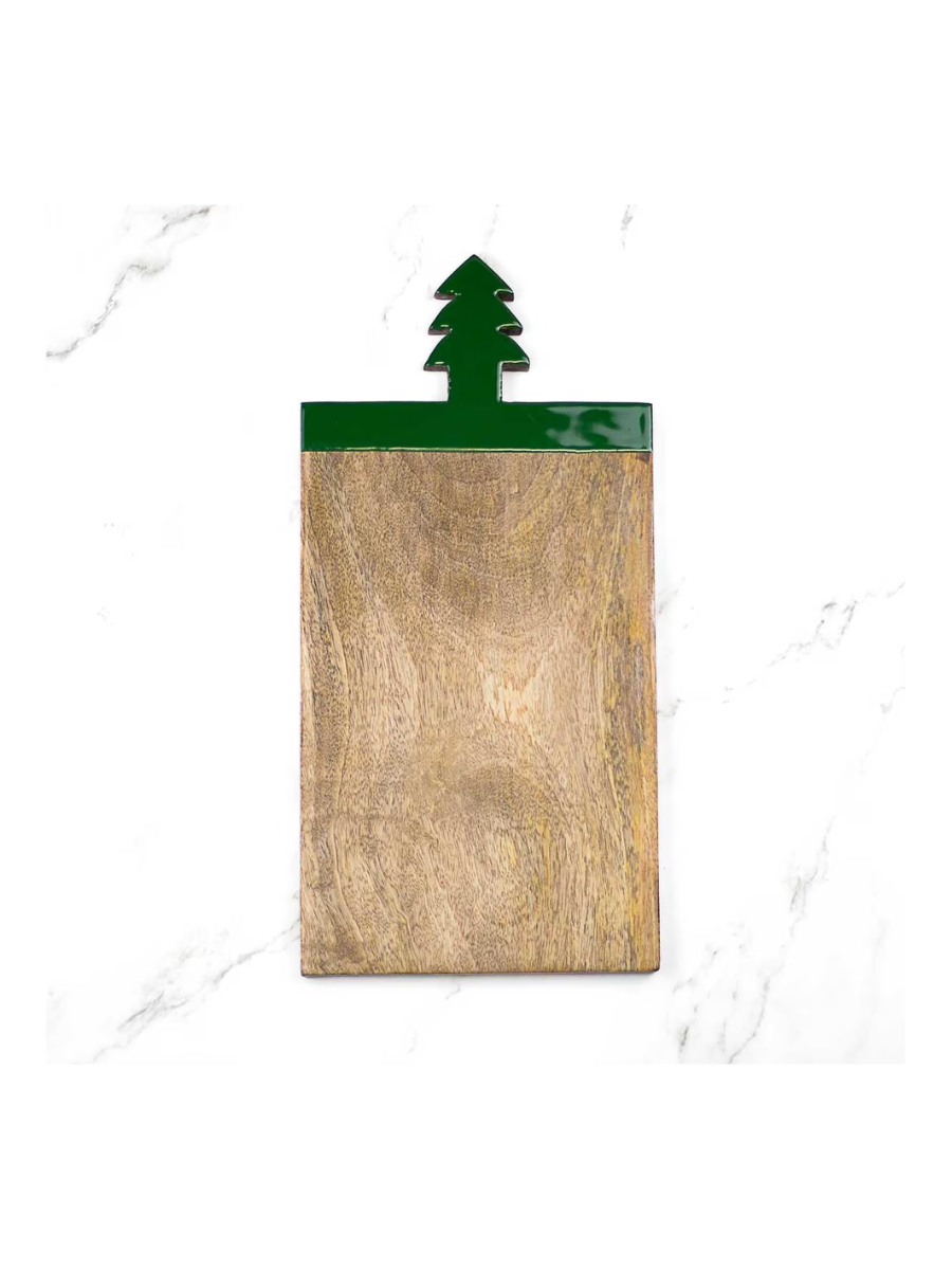 Christmas Tree Handle Serving Board - Green