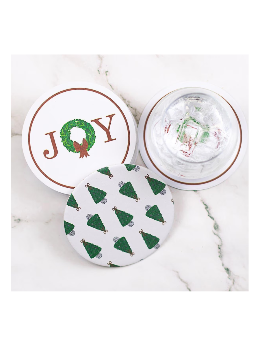 Joy Wreath Reversible Coasters