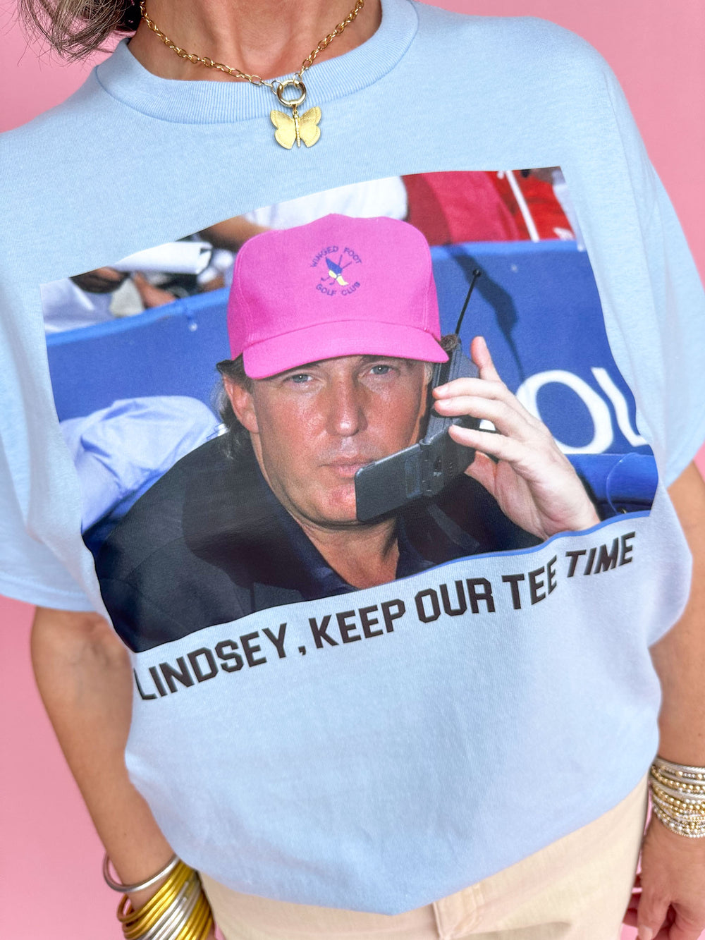 Lindsey, Keep Our Tee Time Tee - Light Blue