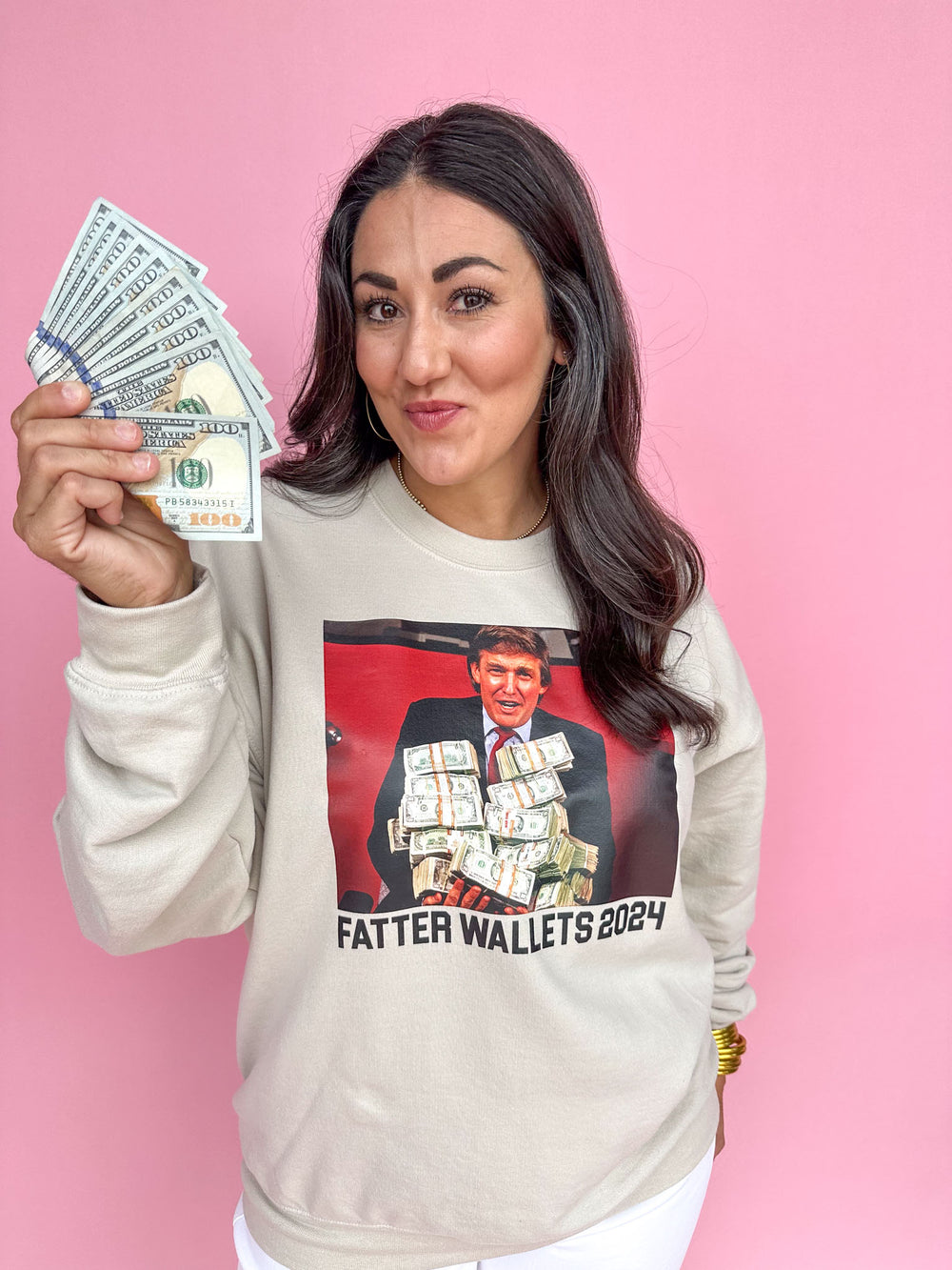 Fatter Wallets Sweatshirt - Light Tan