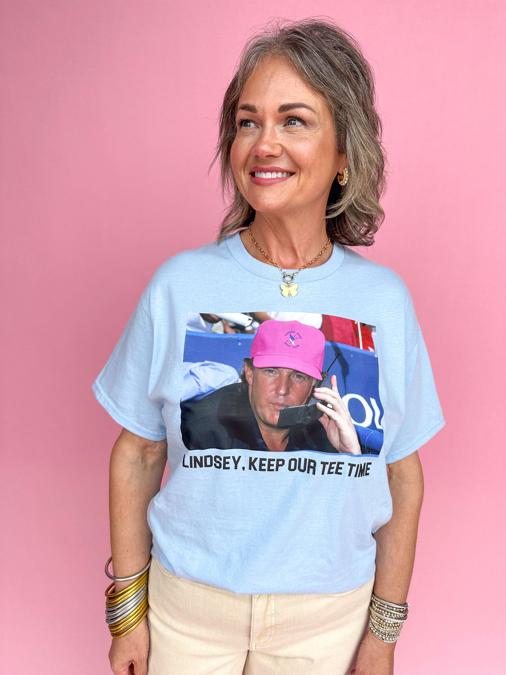 Lindsey, Keep Our Tee Time Tee - Light Blue