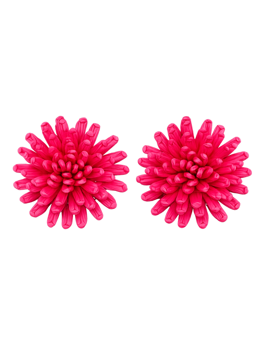 Sun Woven Bloom Earrings - Pink