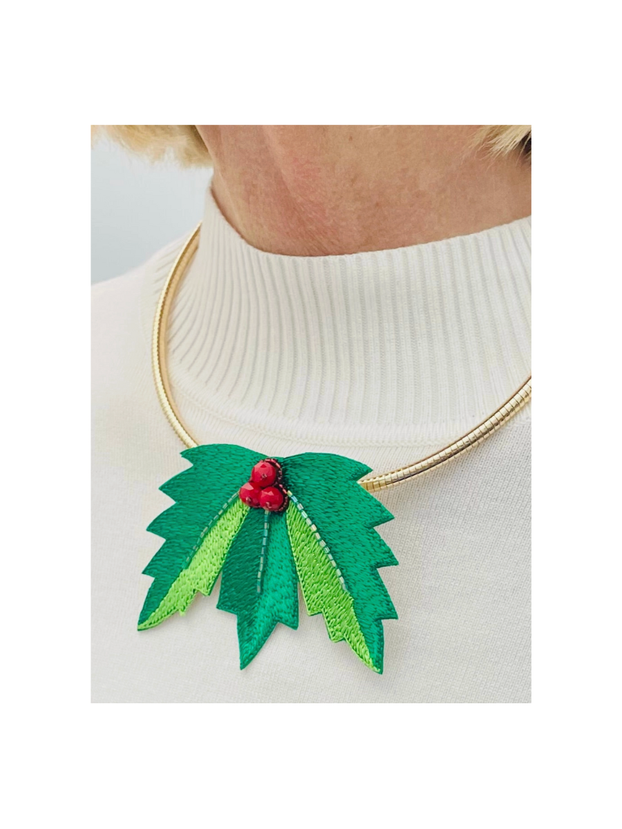 Holly Christmas Collar Necklace