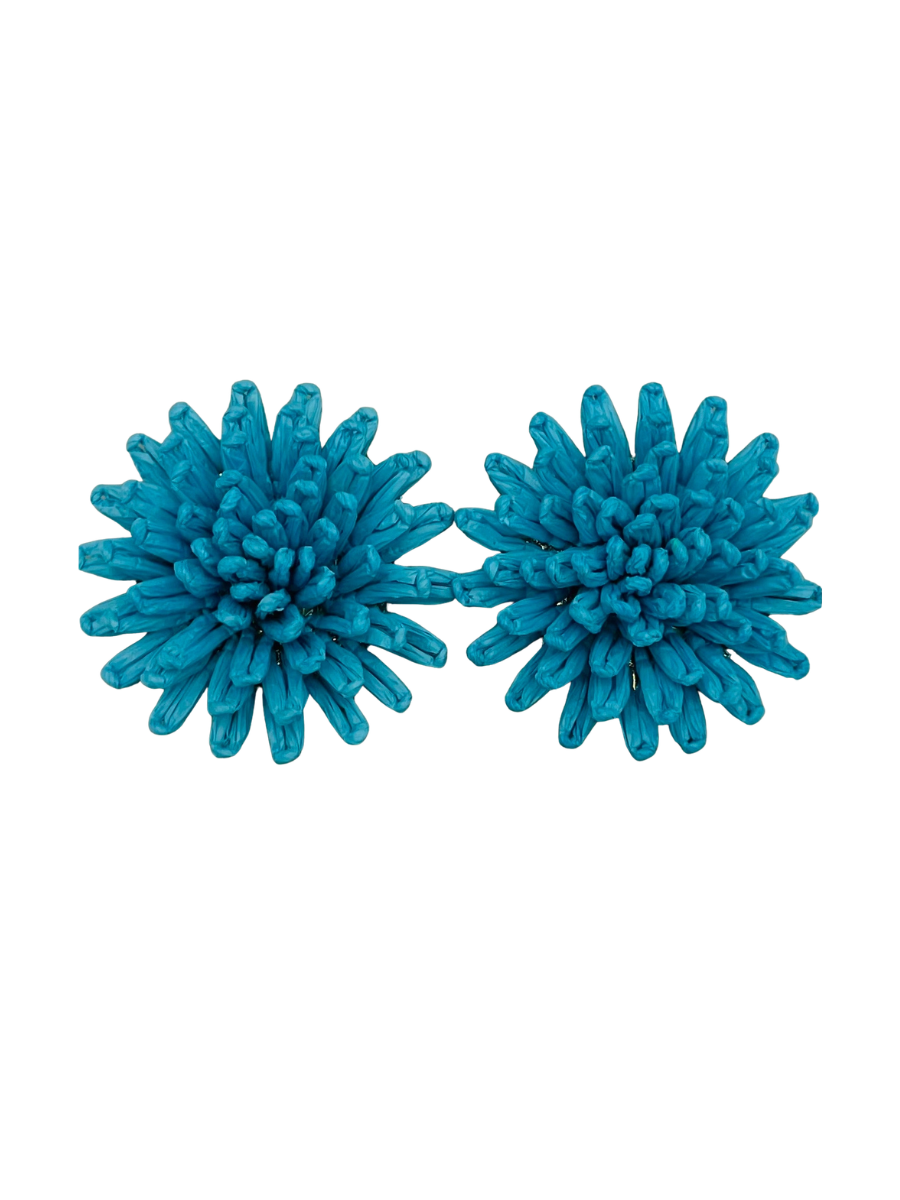 Sun Woven Bloom Earrings - Blue
