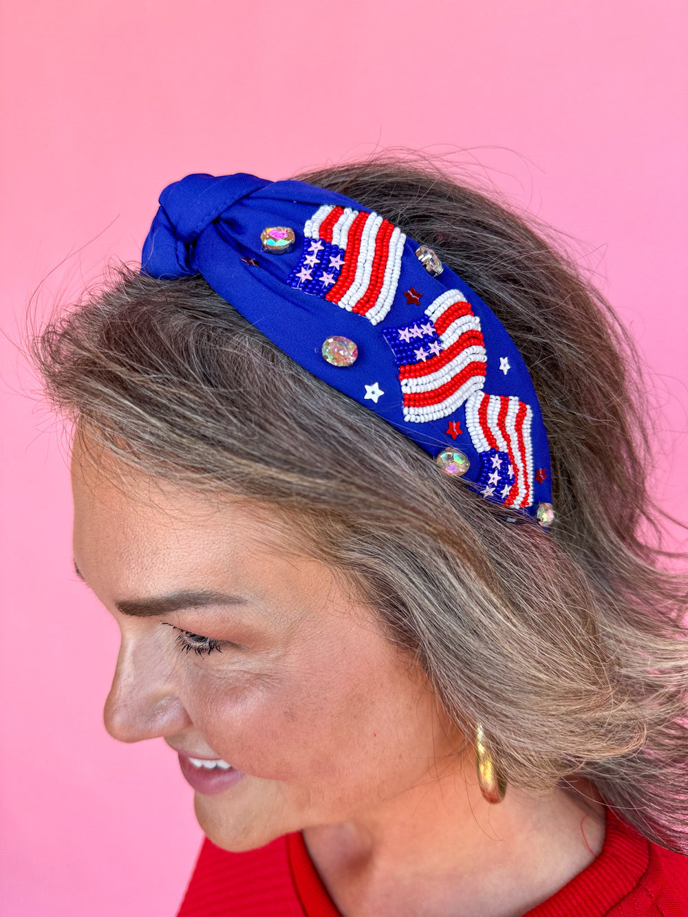 American Flag Headband - Blue