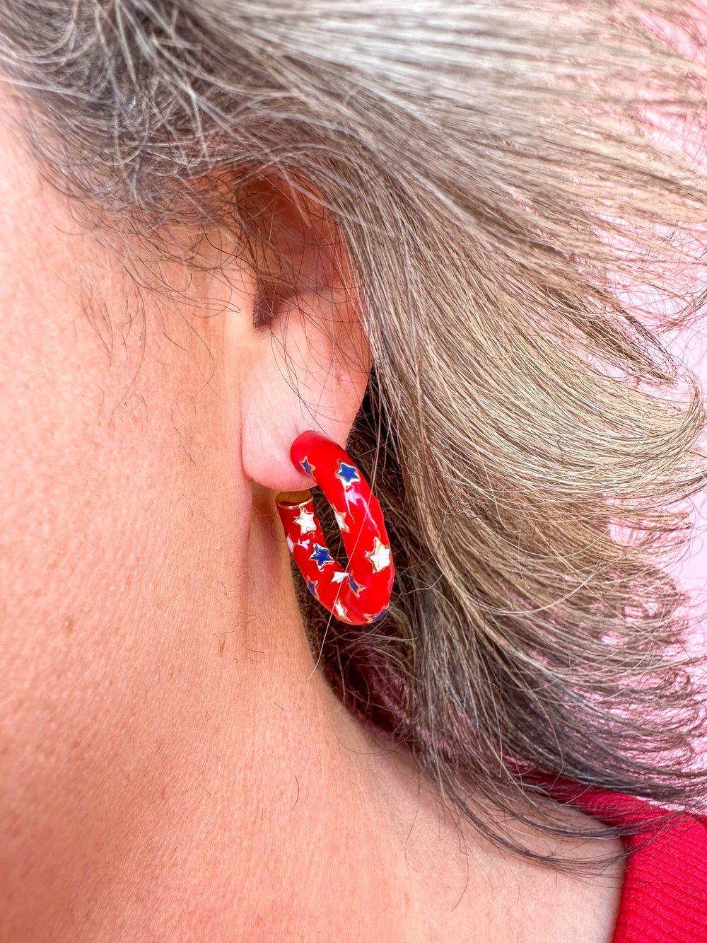 Star Spangled Hoop Earrings