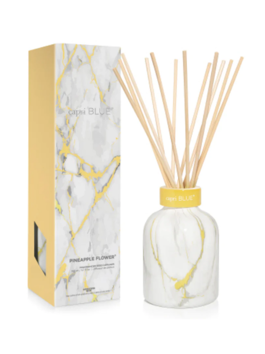 Capri Blue | Modern Marble Petite Reed Diffuser - Pineapple Flower