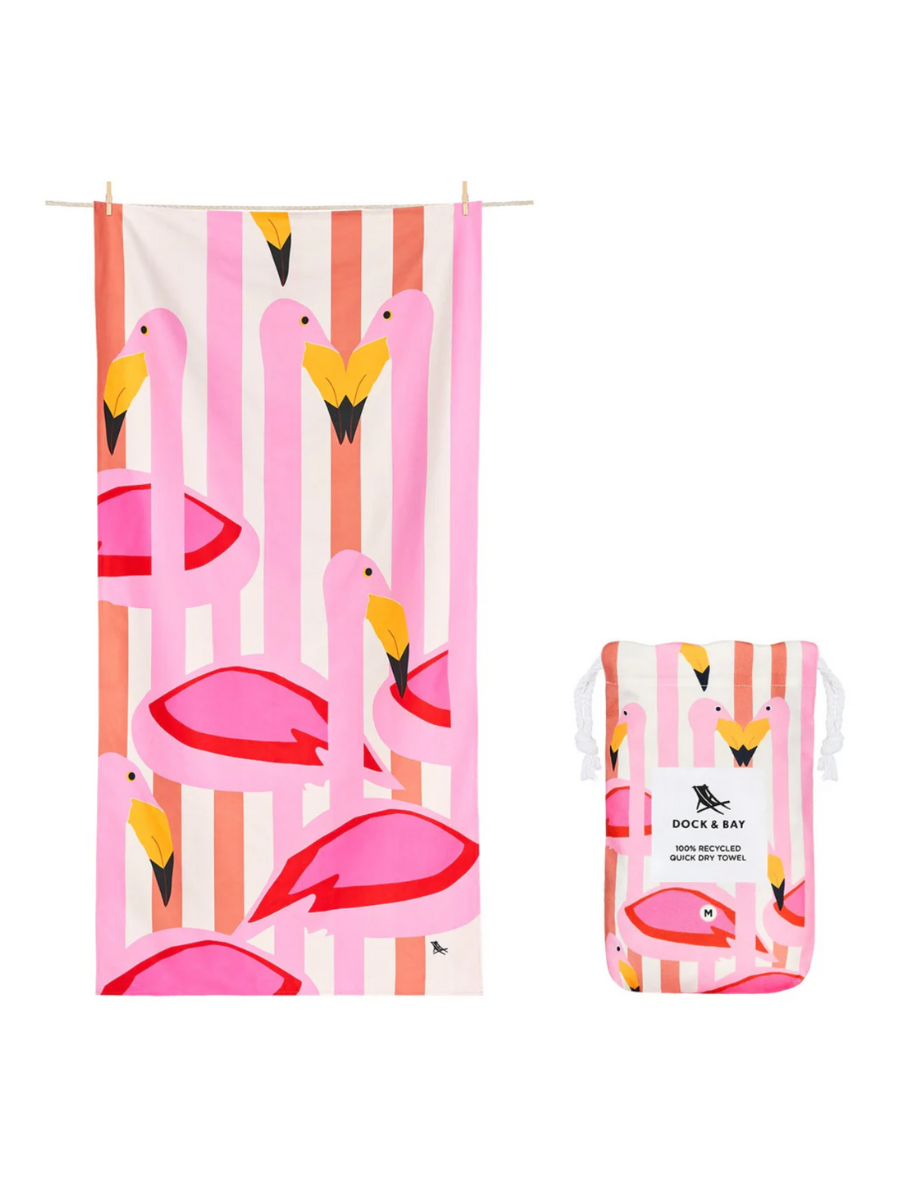 Dock & Bay | Kid's Beach Towel - Flamboyant Flamingos