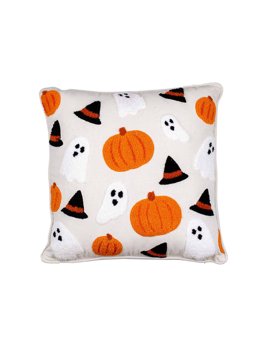 Halloween Fun Embroidered Pillow