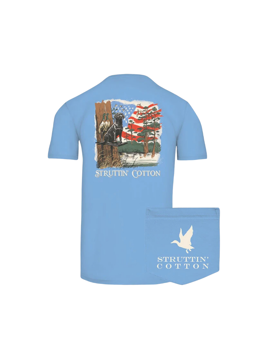 Struttin' Cotton | Morning in America Tee - Coastal Blue