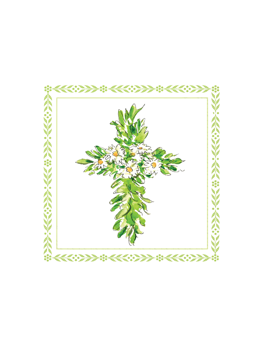 Rosanne Beck Floral Cross Napkins Easter Daisy Flower Jincy's Home Gift