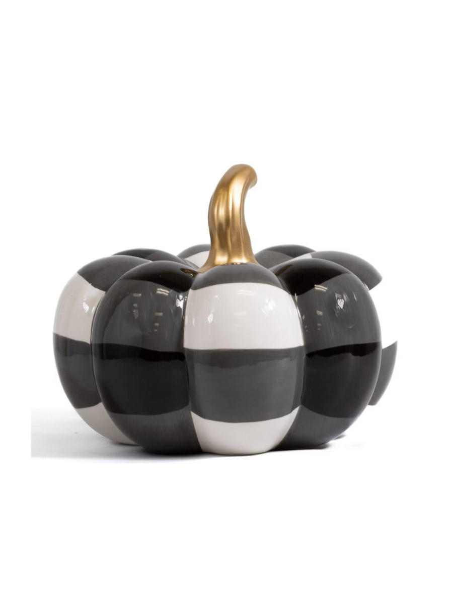 Jodie Pumpkin Decor - White & Black