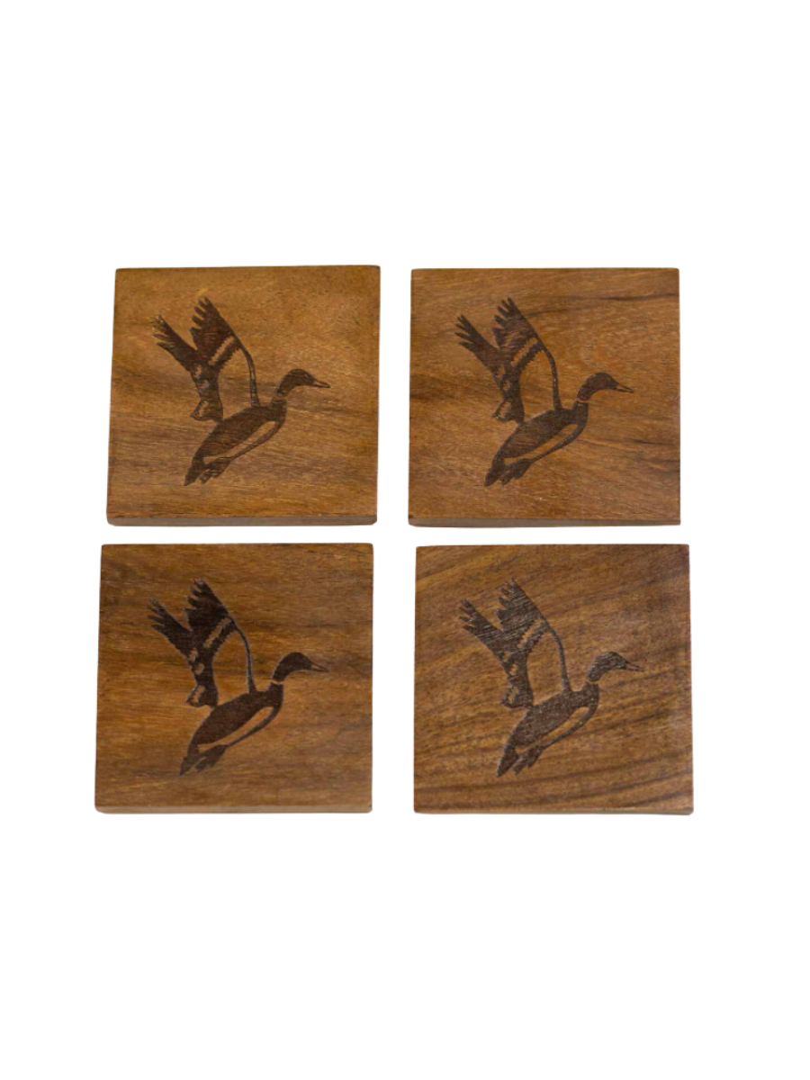 Flying Duck Etched Wood Coasters