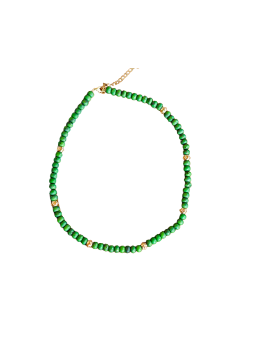 Tatum James Designs | Bailey Beaded Necklace - Green Turquoise