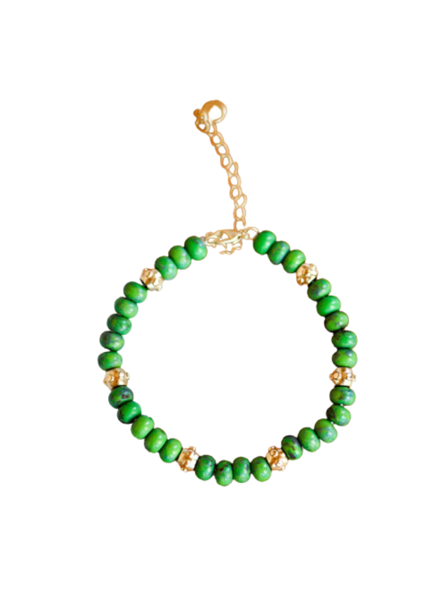 Tatum James Designs | Bailey Beaded Bracelet - Green Turquoise