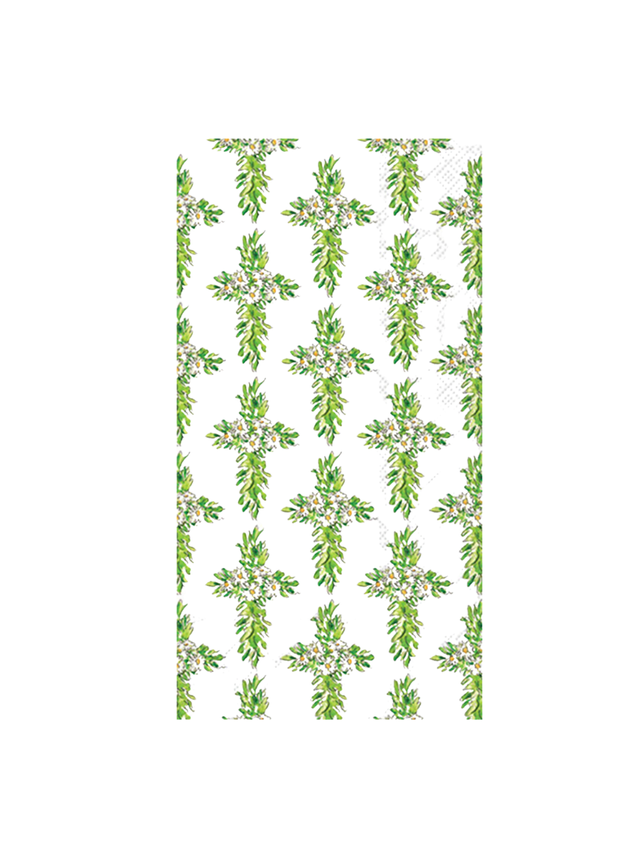 Rosanne Beck Guest Floral Cross Napkins Easter Disposable Napkins Cross Green Floral Home Gift Women's Boutique Jincy's