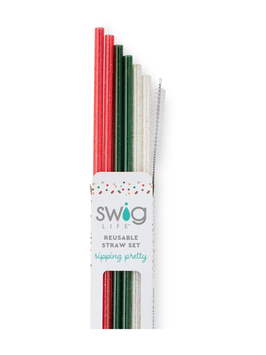 Swig | Christmas Gitter Reusable Straw Set