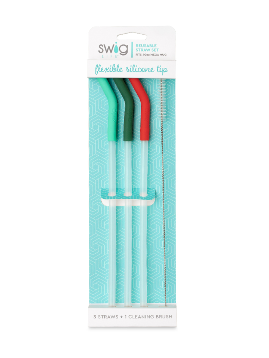 Swig | Mint/Green/Red Straw Set